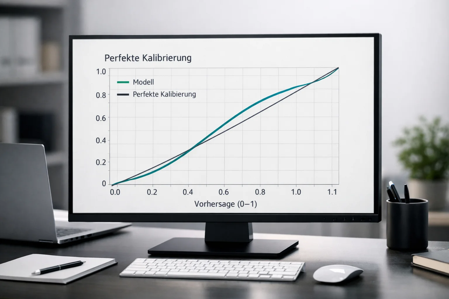 Bildschirm mit Diagramm das eine Kalibrierungskurve zeigt