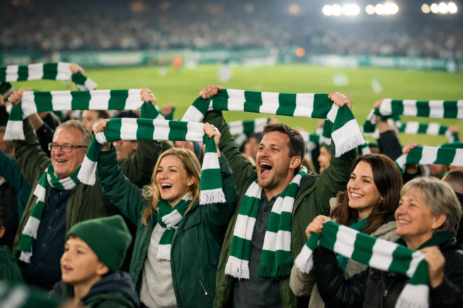 Begeisterte Fans unterstützen ihre Heimmannschaft im Stadion