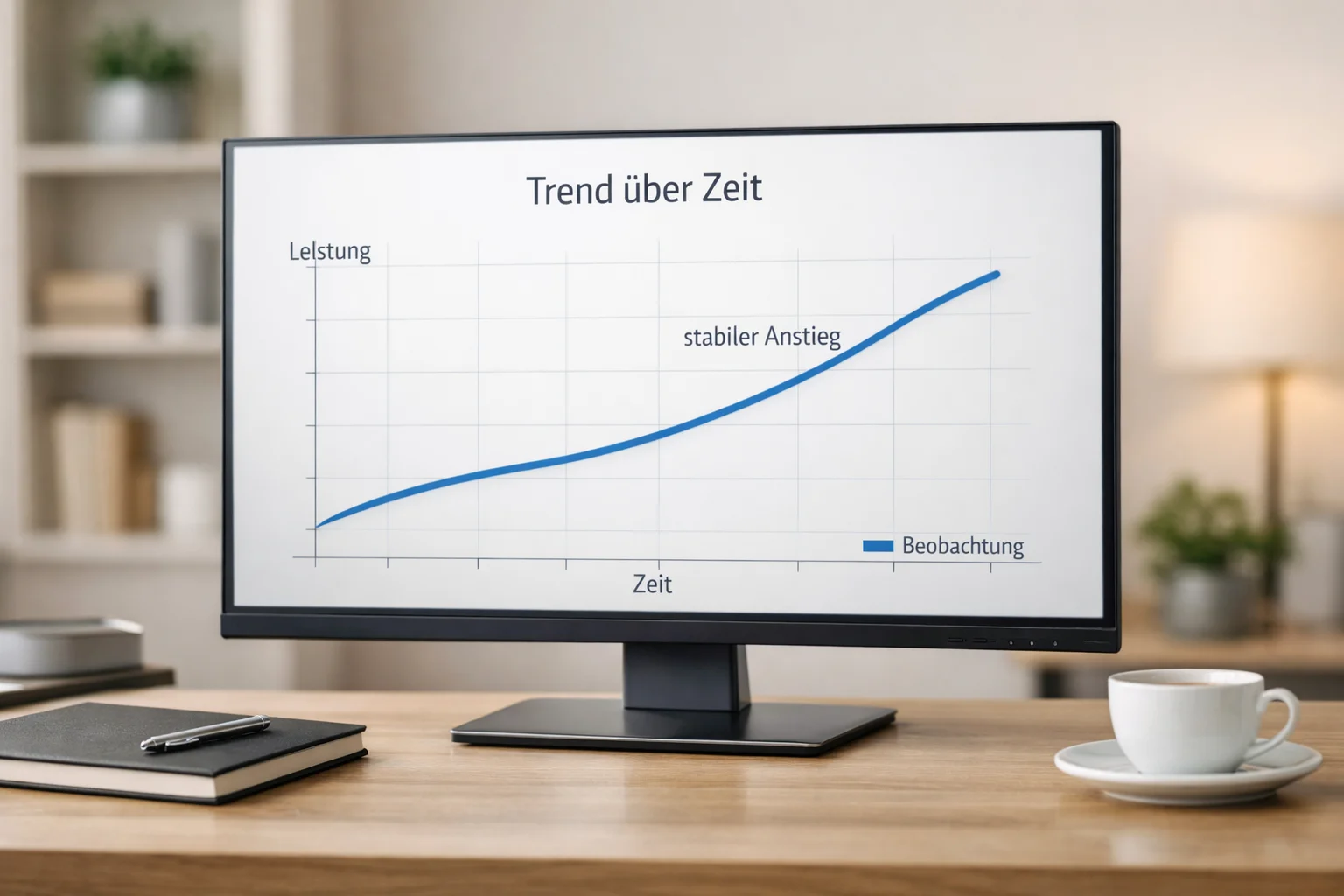 Liniendiagramm das einen statistischen Trend über Zeit zeigt