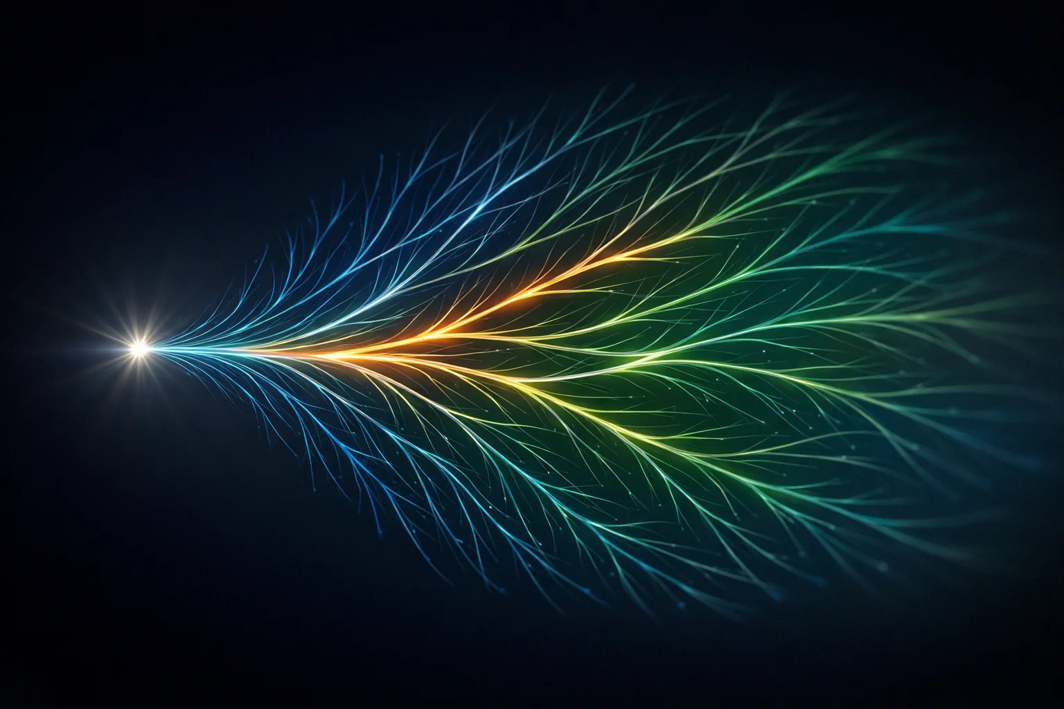 Symbolische Darstellung einer Monte-Carlo-Simulation mit verschiedenen Spielverläufen als verzweigte Pfade