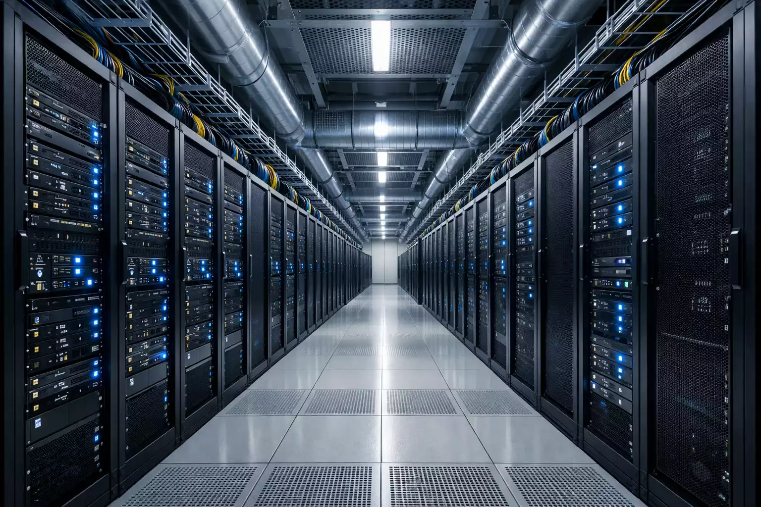 Moderne Server im Rechenzentrum für Simulationsberechnungen