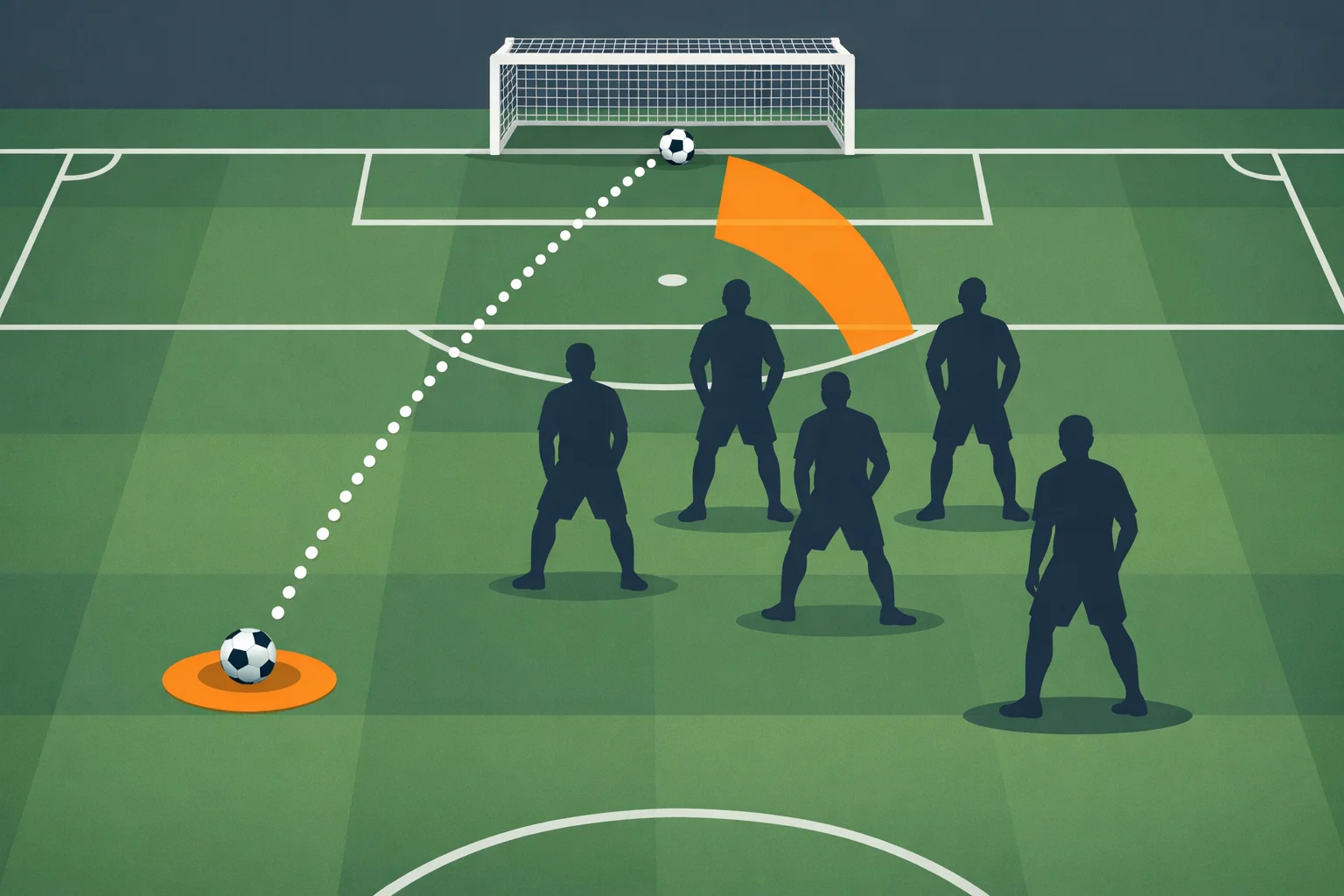 Diagramm zeigt Faktoren der xG-Berechnung wie Distanz und Winkel